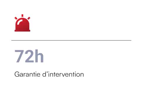 72h de garantie d'intervention